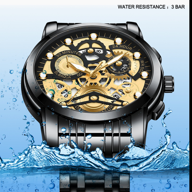 Men's hollow wrist watch wholesale trendy student waterproof men's watch luminous internet celebrity watch one piece drop shipping - Image 8