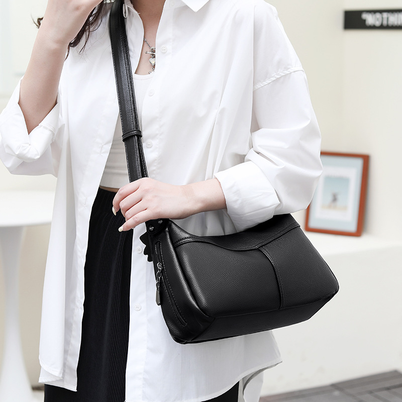 Bags for women 2024 new casual soft surface lightweight large capacity middle-aged and elderly mothers women's shoulder messenger bag - Image 2