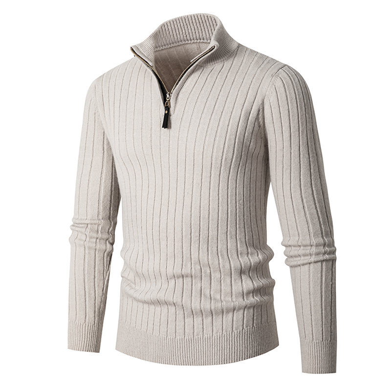 Ribbed Zip-Neck Sweater - Image 6