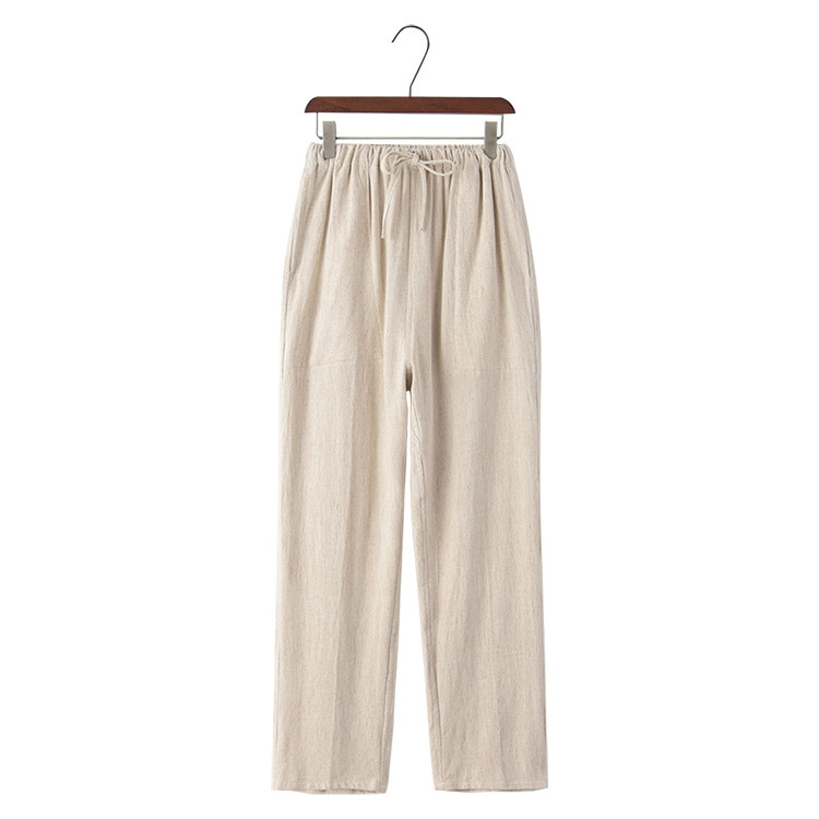Chinese style men's linen casual pants loose large size trousers cotton and linen pants straight pants Tai Chi Kung Fu pants men - Image 9