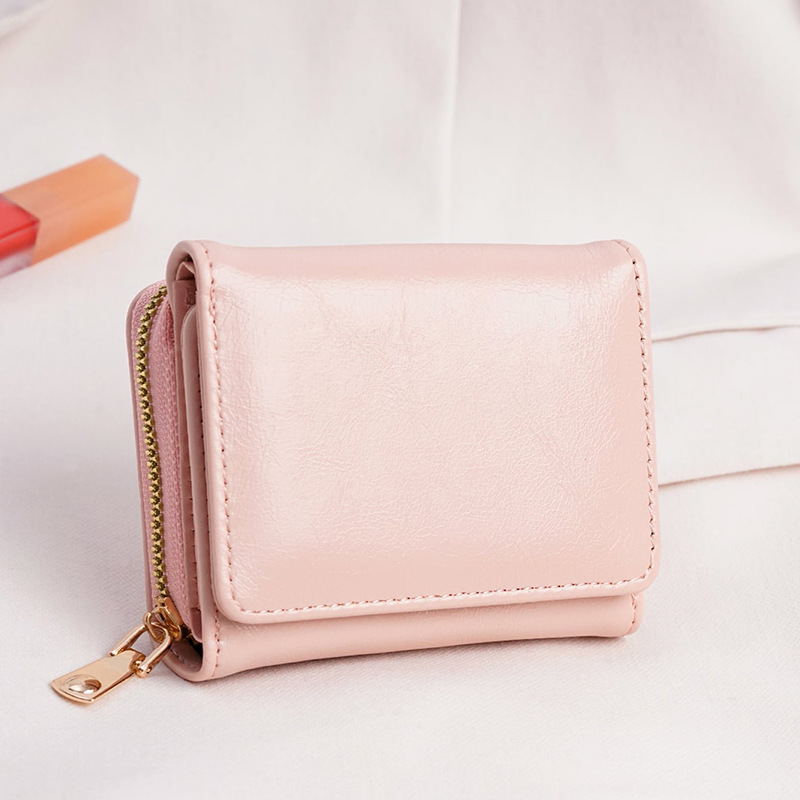 Credit card ID card cash wallet women's wallet small wallet short wallet card holder zipper wallet multi-layer trifold - Image 8