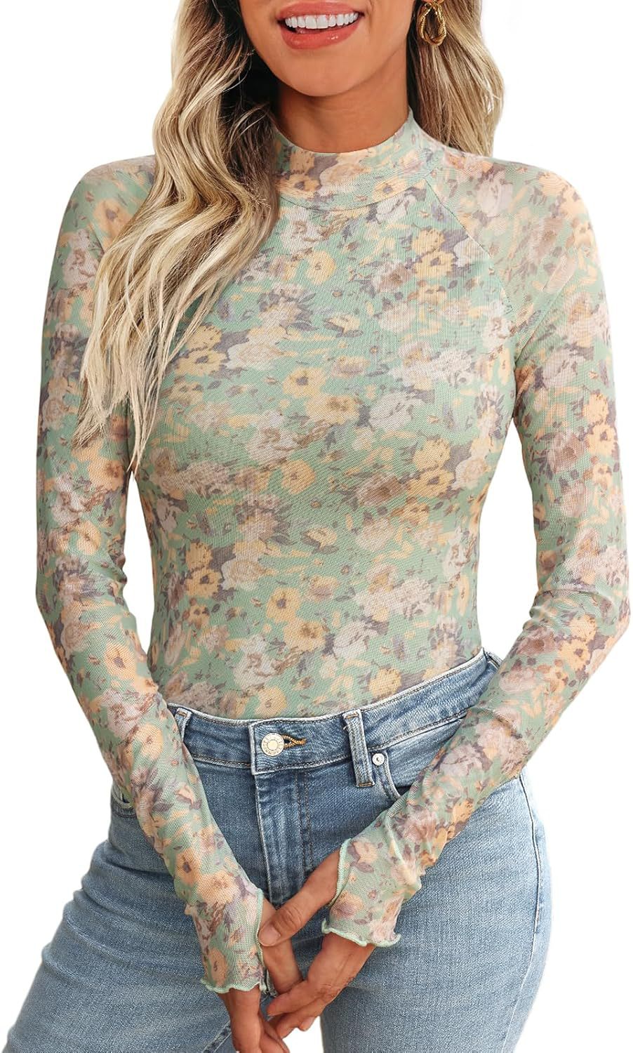 Women's Lace-Panel Turtleneck Top - Image 8