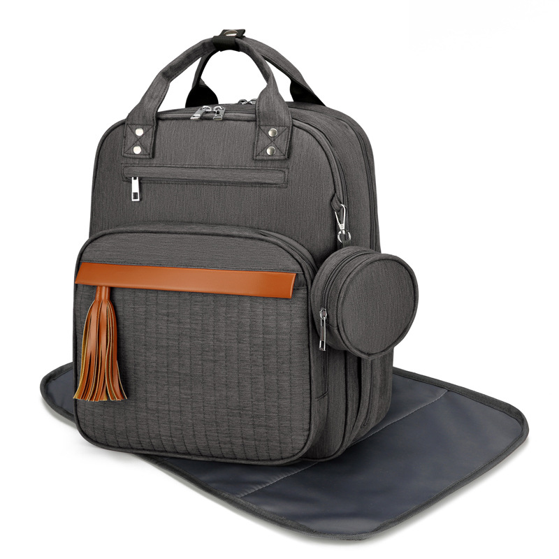 Cross-border new European and American large size fashionable mommy bag for going out with diaper pad multifunctional mother and baby bag mommy bag for women - Image 2