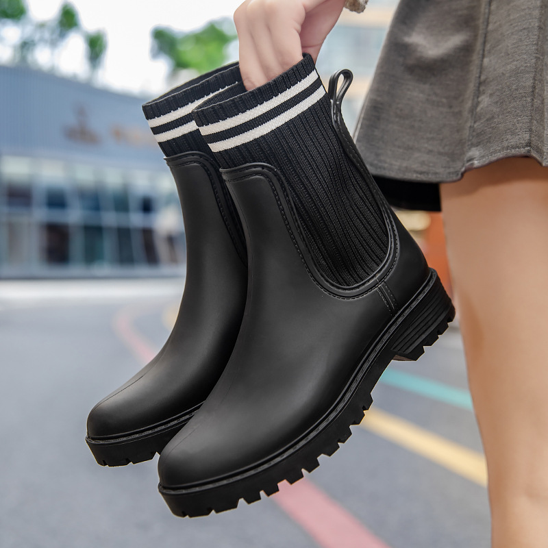Cross-border rain boots women's waterproof rain boots women's outdoor new water shoes Japanese waterproof wear-resistant water shoes thick-soled rubber shoes women - Image 7