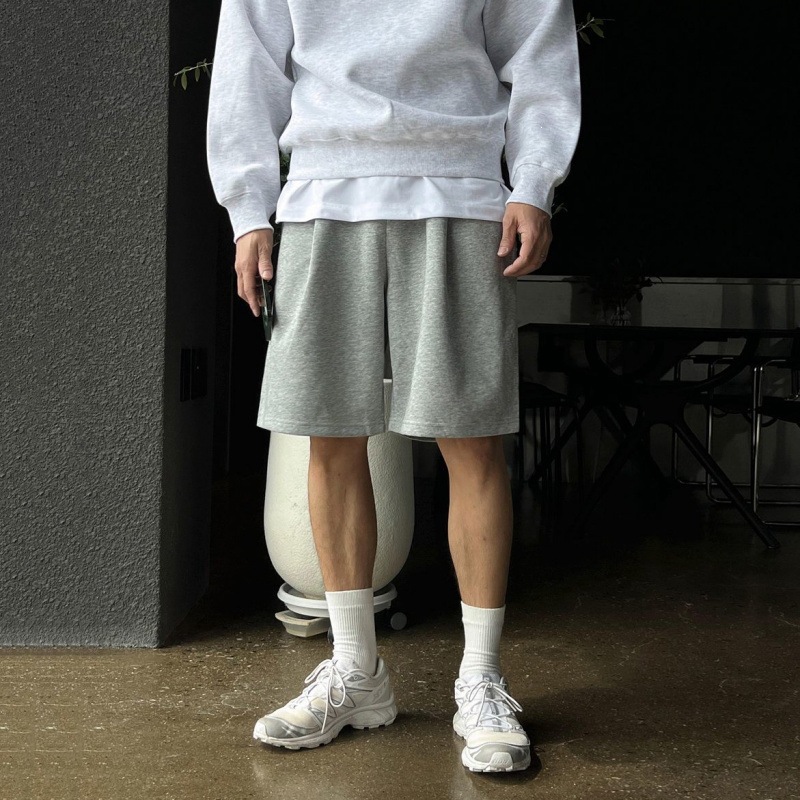 Men's cross-border minimalist casual sports pants, loose wide-leg five-point pants, Korean style commuter shorts, in stock. - Image 2