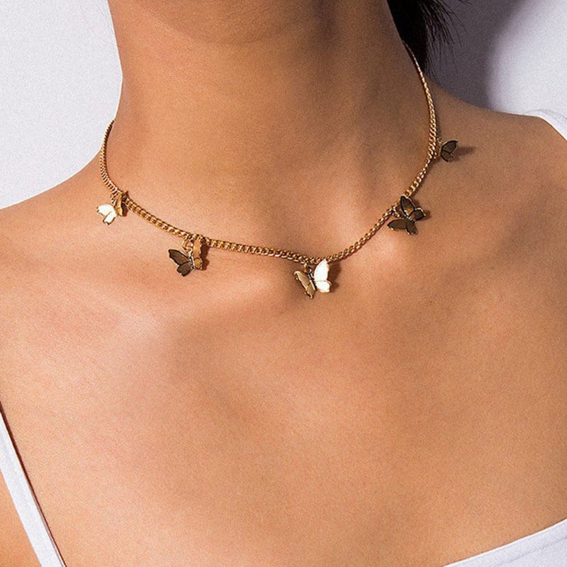Superbly sparkling diamond butterfly necklace for women, a sophisticated and elegant clavicle chain, sweet and dazzling, fashionable and stylish choker. - Image 16