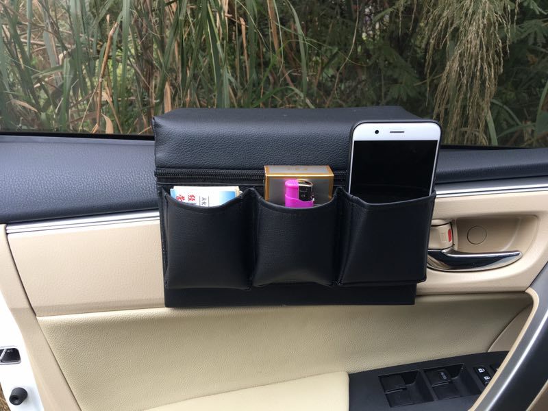 Car window armrest storage box storage car window storage bag storage box car multifunctional leather factory direct sales - Image 4