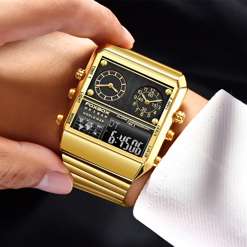 FOXBOX/LIGE cross-border exclusive dual display men's electronic quartz watch multifunctional sports waterproof watch - Image 7