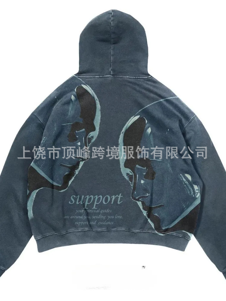 European and American foreign trade cross-border 2023 autumn and winter new European and American cross-border animal landscape print raglan long sleeves - Image 7
