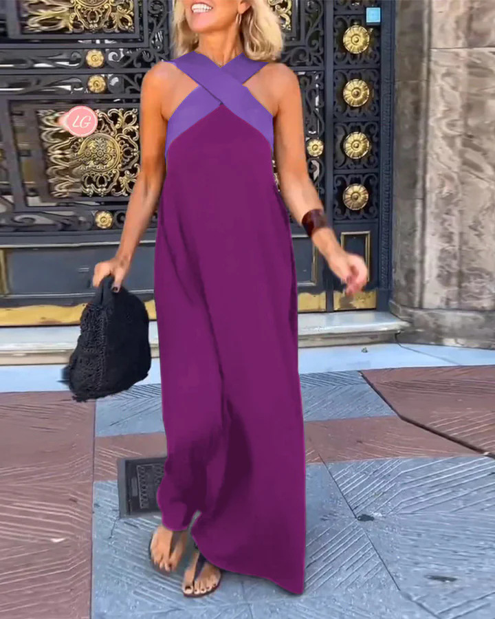 2025 summer new cross-border women's clothing Amazon AliExpress foreign trade long skirt cross sexy back dress - Image 12