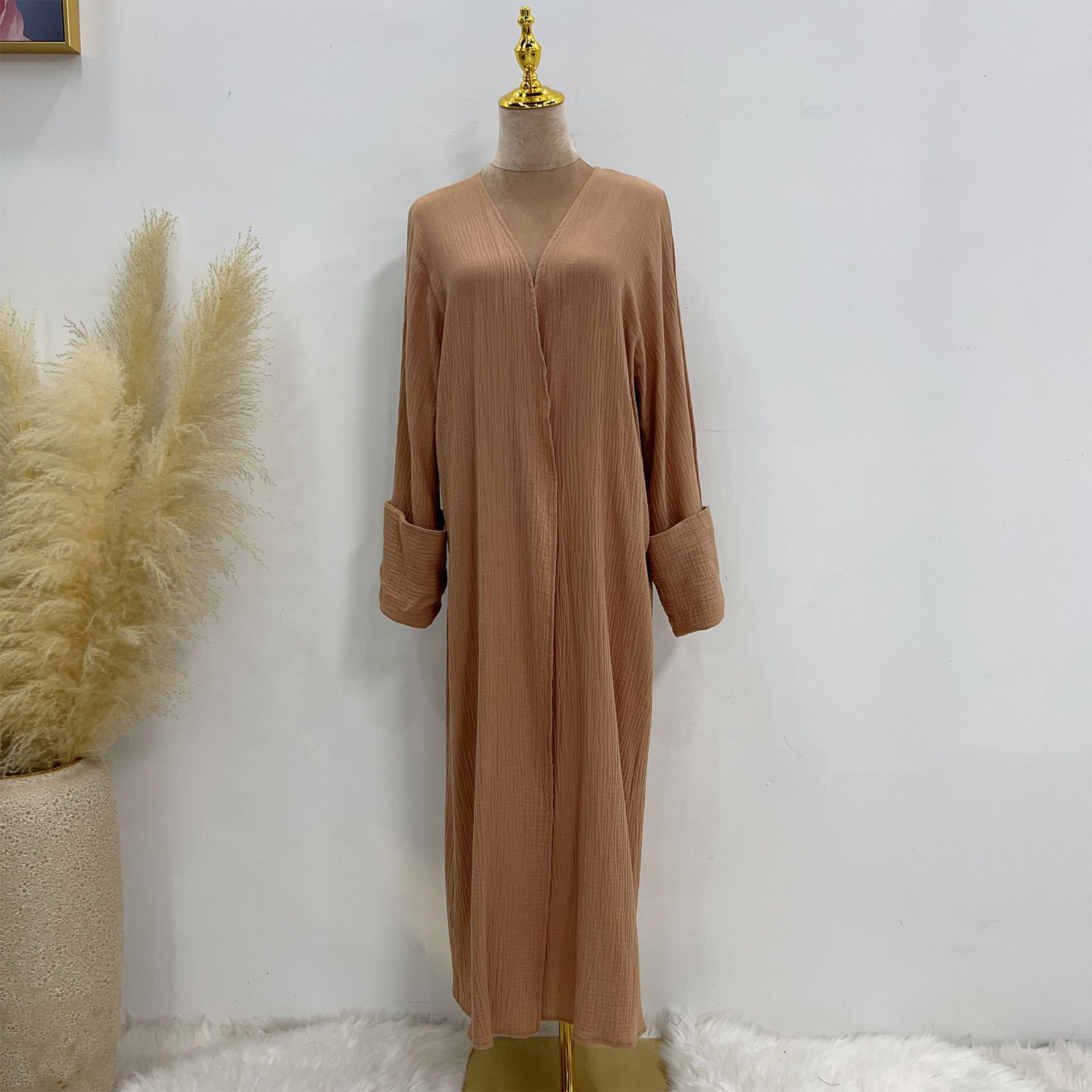2023 Loriya AliExpress Amazon Dubai Turkey Solid Color Cotton Casual Large Size Cardigan LR600 - Image 25