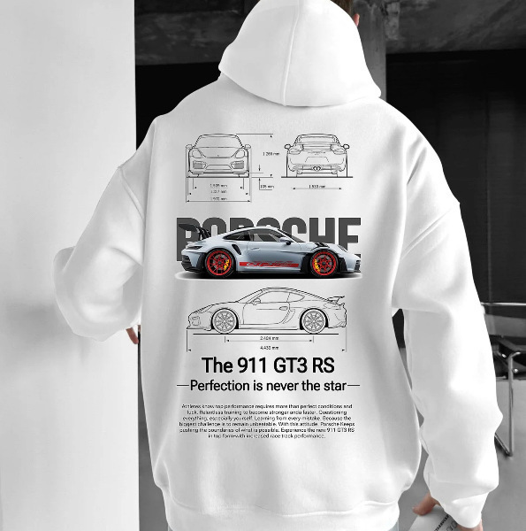 StreetcarHoodiePrintsMen Car Print Trendy Hoodie Loose Casual Versatile Hoodie - Image 39