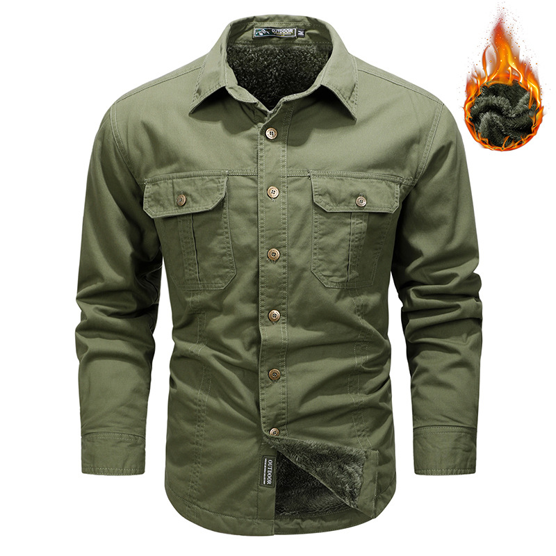 2024 Spring and Autumn New Shirt Men's Long Sleeve Cotton Casual Solid Color Shirt Middle-aged and Young Worker Slim Jacket - Image 29