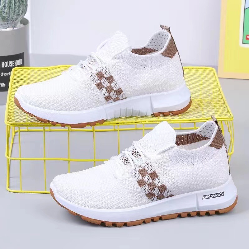 Dropshipping new women's fly woven fishnet shoes, comfortable soft-soled white shoes, fashionable lightweight student shoes, sneakers - Image 8