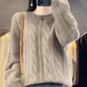 Women's Round Neck Knitted Pullover Sweater, Autumn/Winter 2025 New Style, Loose Fit, Innerwear, Base Layer, Wholesale