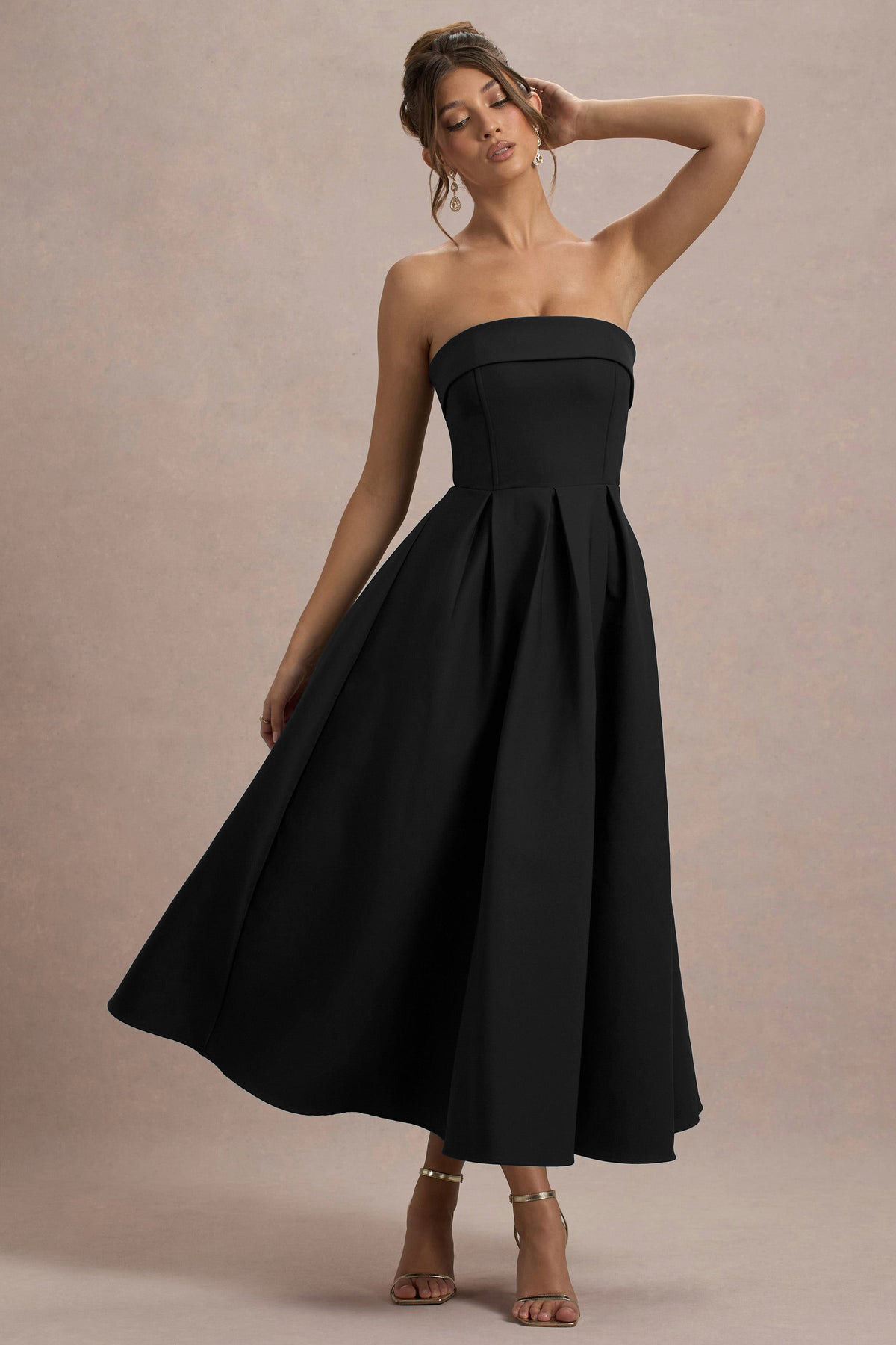 2025 European and American style elegant strapless dress, slim fit, foreign trade bandage-style cross-border high-end solid color long dress - Image 6