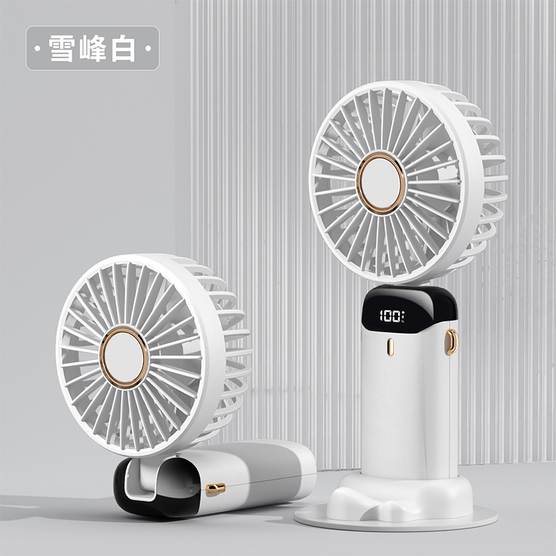 New USB handheld fan mini portable desktop charging small fan folding digital display aromatherapy small electric fan - Image 10