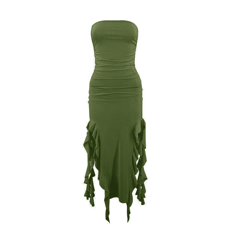2023 European and American style summer new cross-border hot product one-shoulder jellyfish lace dress sexy hottie ur women's clothing