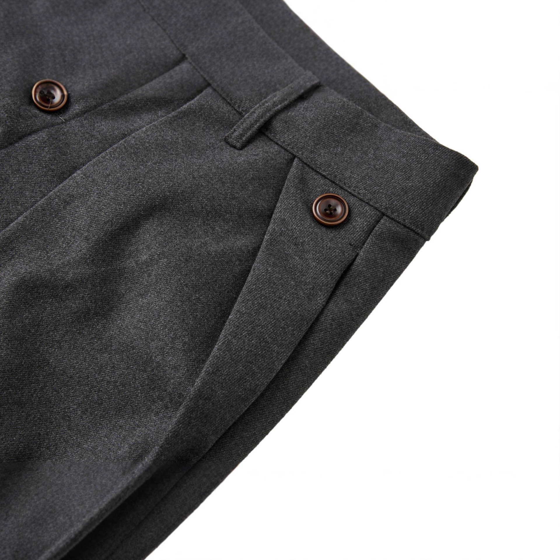 2025 American Retro Pleated Striped Button-Down Straight Leg Trousers for Men - Loose Fit, A-line Wide Leg, Floor-Length Casual Pants - Image 3