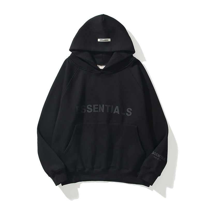 FEAROFGOD double line Essentials trendy brand chest LOGO laminated hooded high street Korean men's and women's sweatshirts - Image 4
