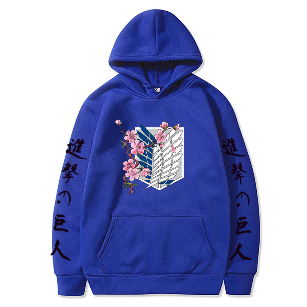 Attack on Titan LOGO hoodie sweatshirt- black letters on sleeves - Image 3