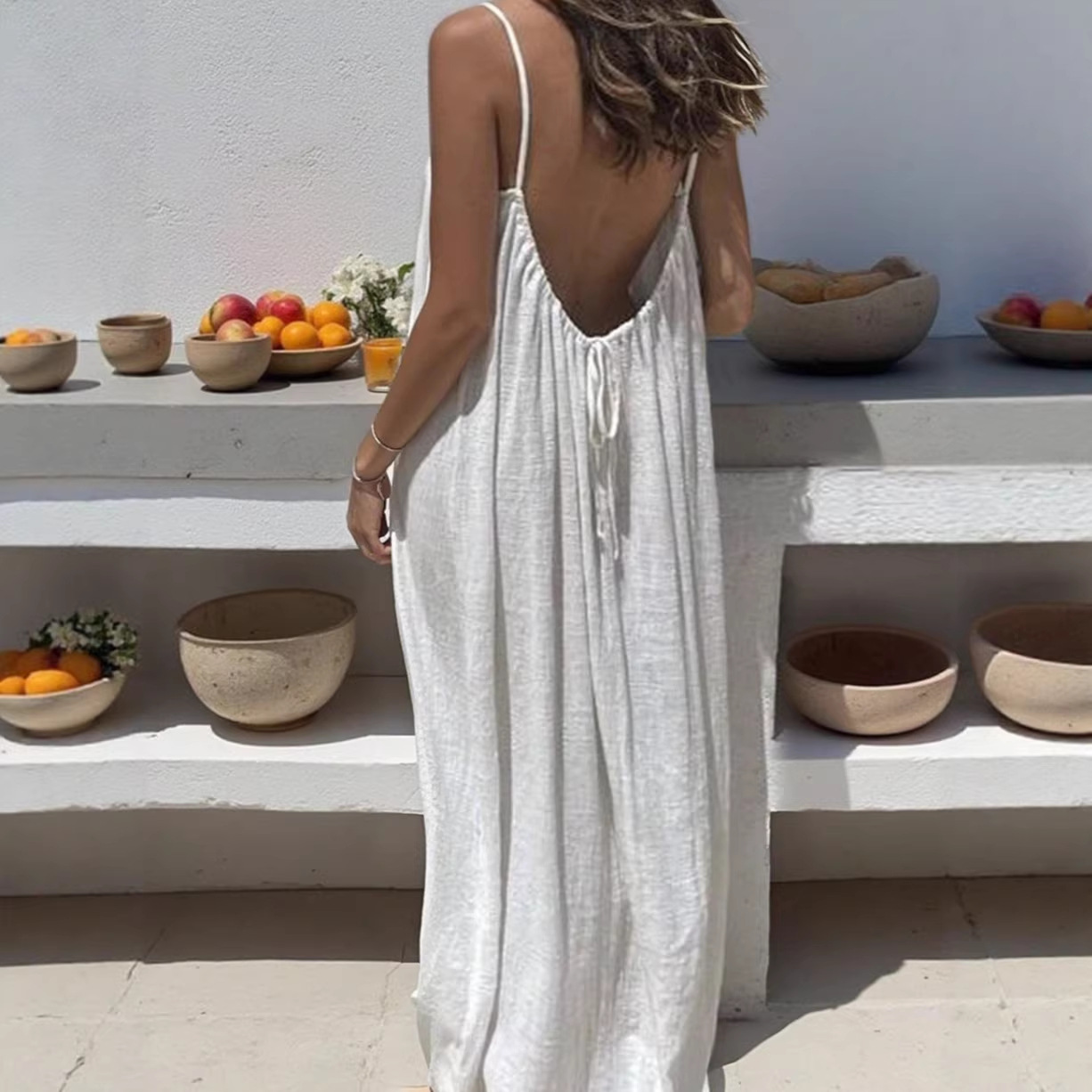 2026 New Women's Strappy Backless Loose-fitting Home Wear Dress (Amazon/AliExpress Cross-Border) - Image 5