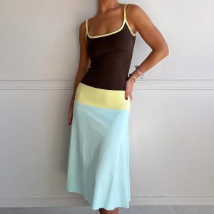Women's Color-Block Halter Dress