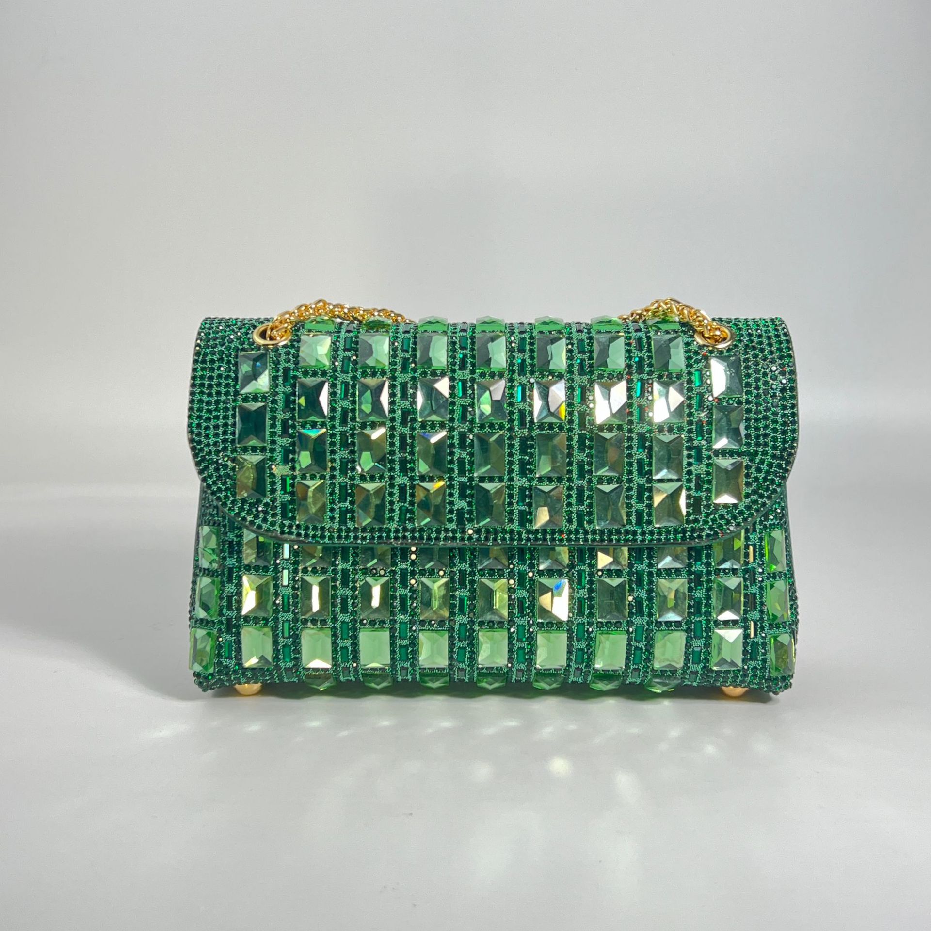 Cross-border new shiny glass evening dress celebrity rhinestone clutch bag underarm hand chain cheongsam bag dinner - Image 7