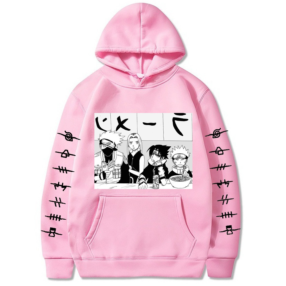 Naruto Ramen Hoodie Sweatshirt Long Sleeve Large Size Plush Hoodie Men's and Women's Sweatshirt - Image 6