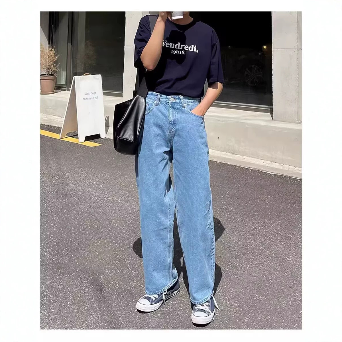 American retro blue jeans for men, spring and autumn 2026 new style, loose straight leg pants, trendy high street casual pants. - Image 2