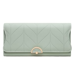 Prettyzys/Pureti new ladies long wallet fashion buckle PU small fresh clutch bag wallet