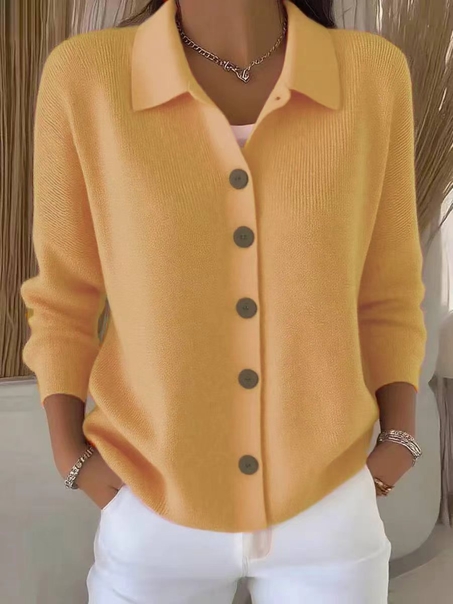 2026 European and American cross-border knitted cardigan button women's sweater coat autumn and winter new solid color casual fashion women's clothing - Image 8