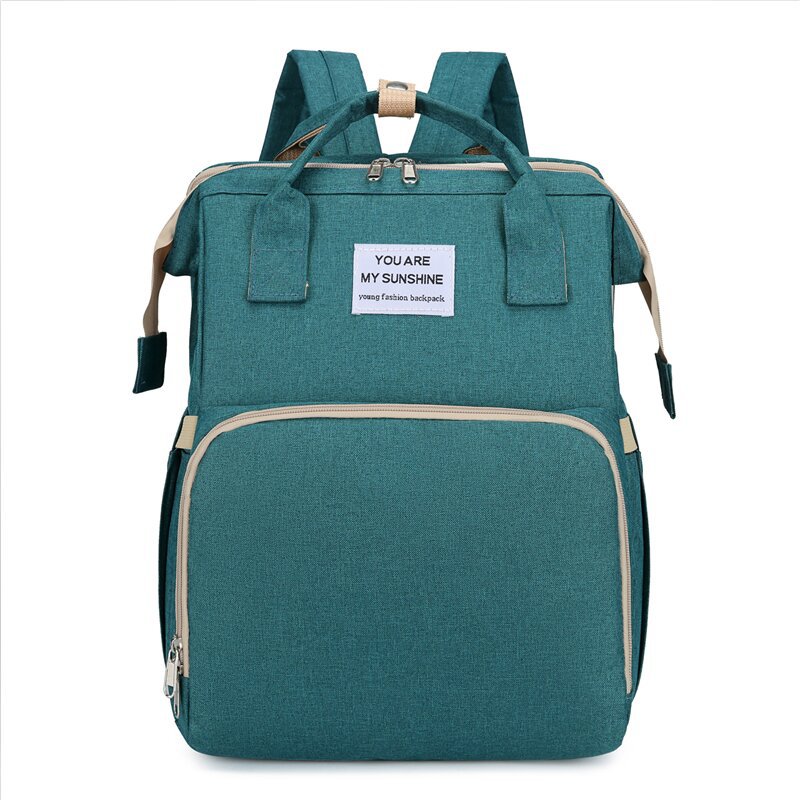 New Fashion Mommy Bag Folding Crib Mother and Baby Bag Large Capacity Portable Baby Bottle Diaper Backpack Mommy Bag - Image 12
