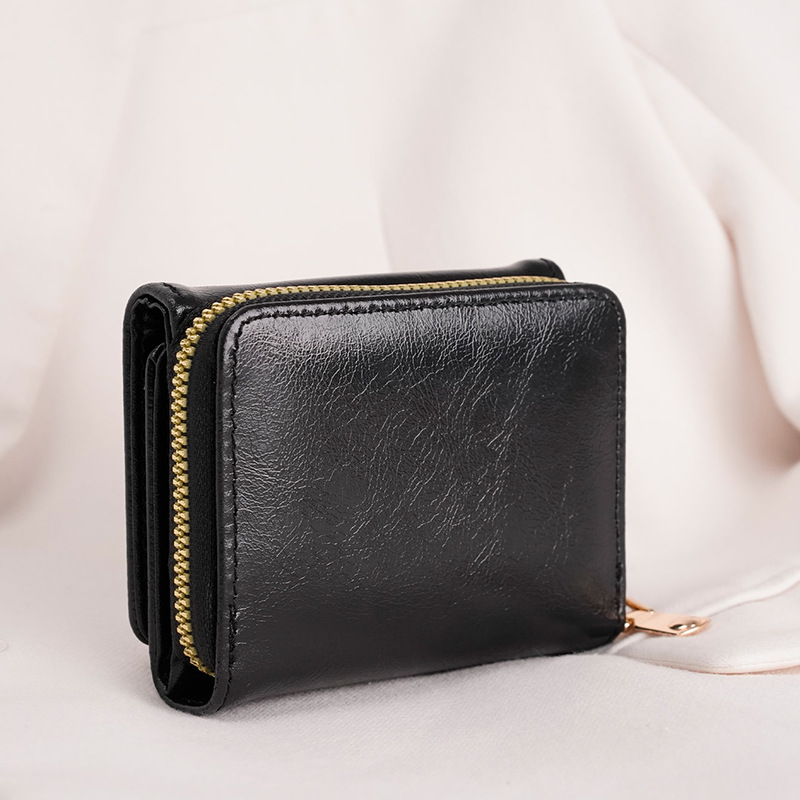 Credit card ID card cash wallet women's wallet small wallet short wallet card holder zipper wallet multi-layer trifold - Image 7