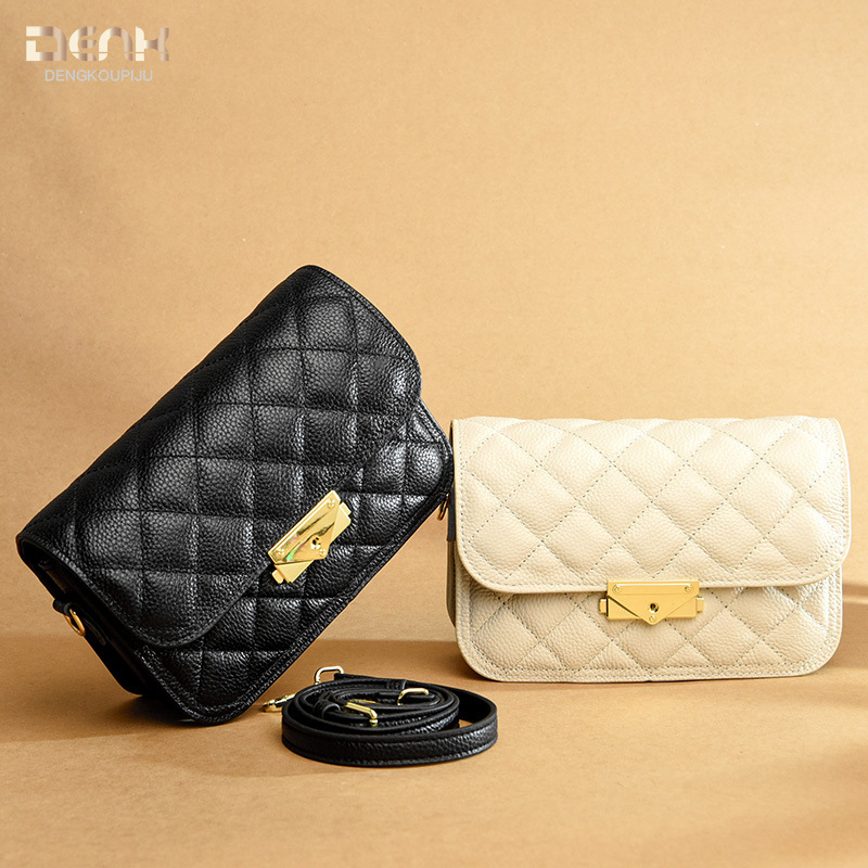 DENK cross-border wholesale 2023 new design gentle bag versatile fashion genuine leather crossbody small square bag women's bag - Image 3