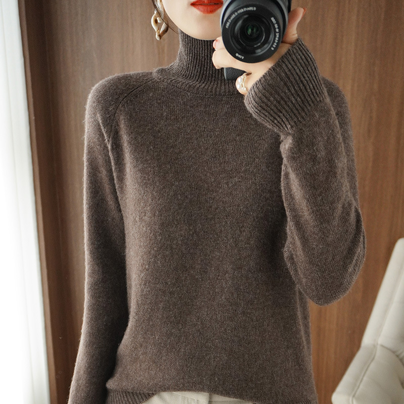 Autumn and winter new style stand collar pullover sweater women loose thick Korean version solid color high collar knitted bottoming sweater wool sweater women - Image 11