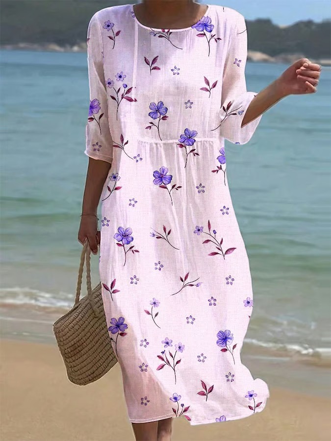 Women's Printed Long-Sleeve Dress - Image 23
