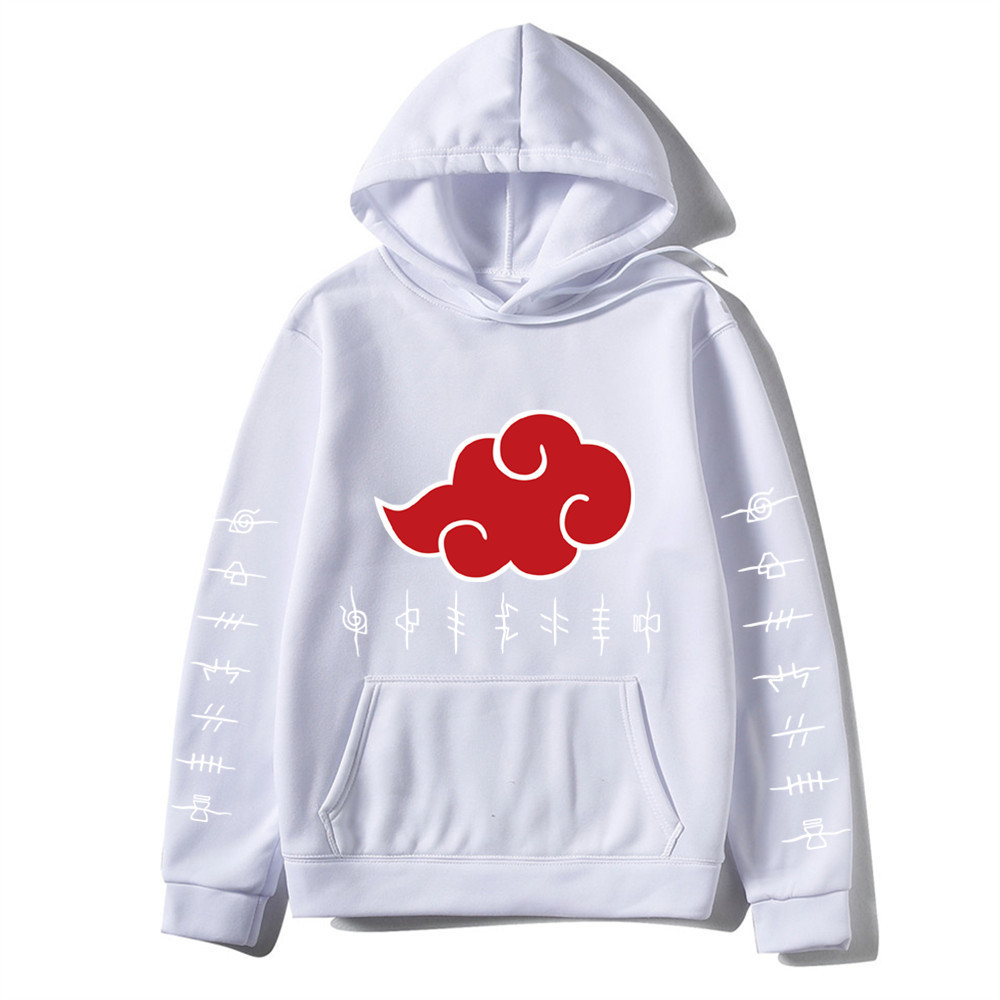 Naruto Printed - Adult Hoodies with White Letters on Sleeves