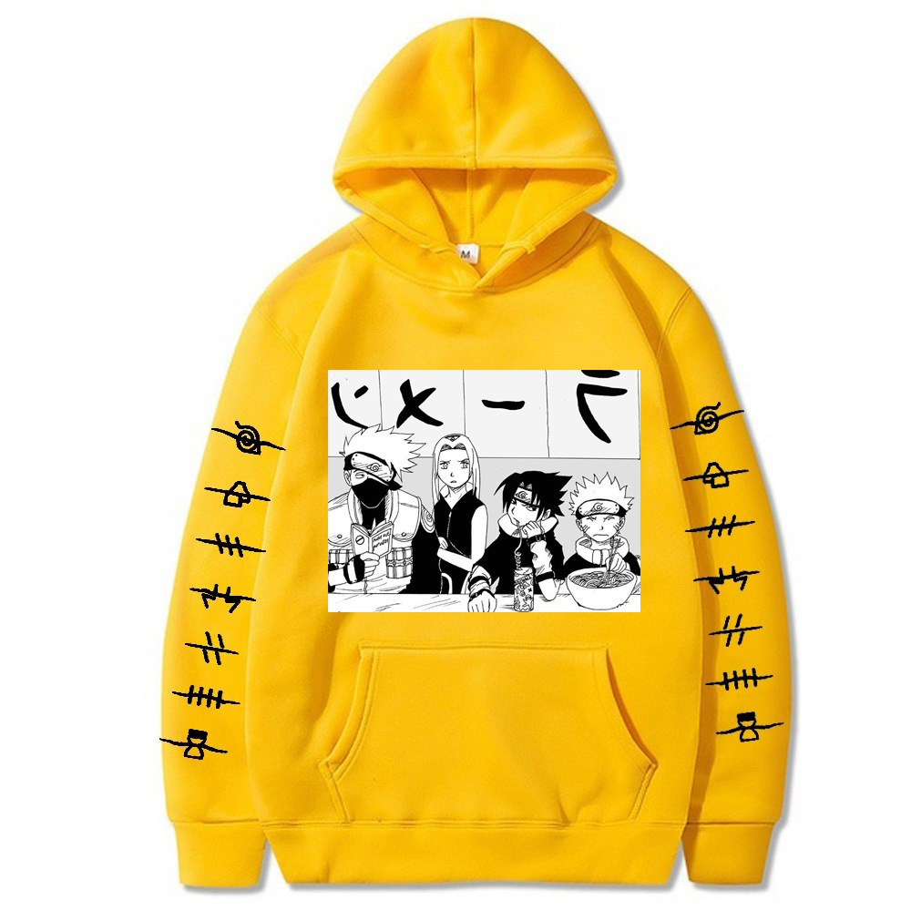 Naruto Ramen Hoodie Sweatshirt Long Sleeve Large Size Plush Hoodie Men's and Women's Sweatshirt - Image 2
