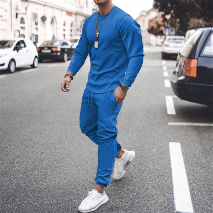 2021 Summer Cross-border European and American Independent Station Long Sleeve Casual Suit Two-piece Men's Trendy Multicolor - Image 9