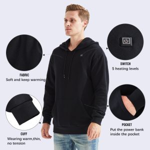 Cross-border 5V USB heating sweater 5 zone heating thickened warm jacket outdoor hooded heating sweater