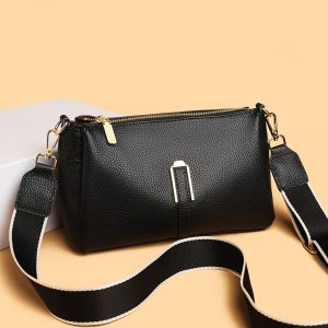 Genuine leather women's bag new cross-border one-shoulder messenger simple fashion cowhide bag temperament bag women's first layer of cowhide genuine leather