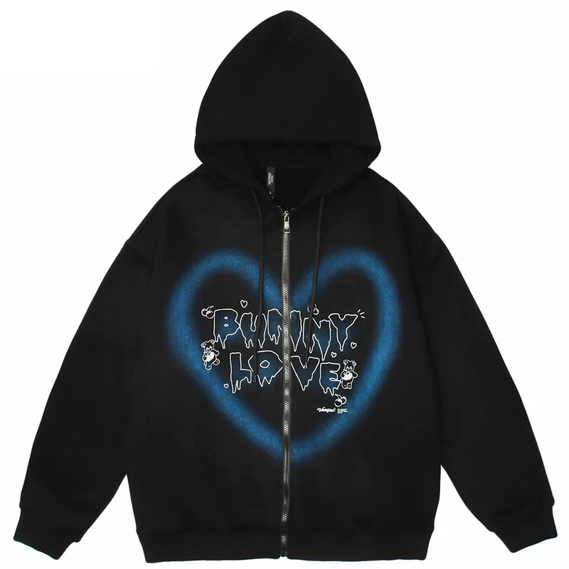 wish cross-border supply batch hoodie sweater bone dark y2k zipper plus velvet clothes - Image 13