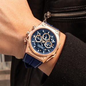 Mei Geer cross-border supply wholesale watch men's stainless steel luminous chronograph hollow sports silicone strap watch