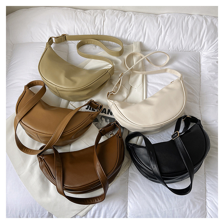 Hong Kong Style Retro Dumpling Bag Underarm Bag 2023 New Lightweight Casual Solid Color Single Shoulder Messenger Bag Women's Bag Wholesale - Image 10