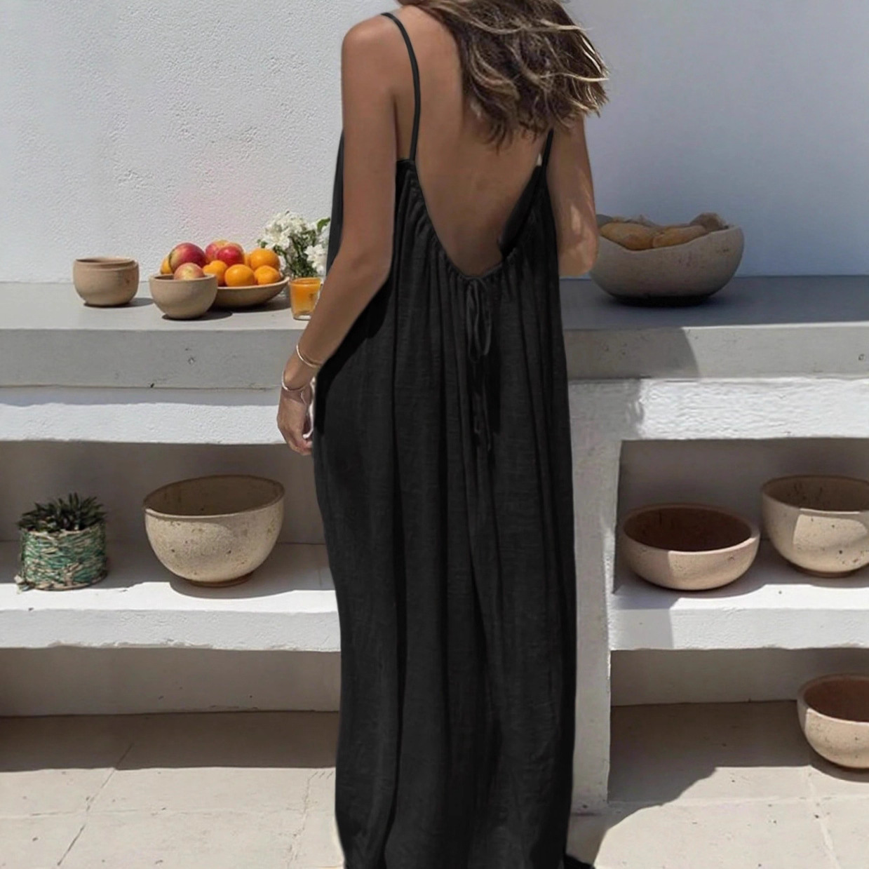 2026 New Women's Strappy Backless Loose-fitting Home Wear Dress (Amazon/AliExpress Cross-Border) - Image 4