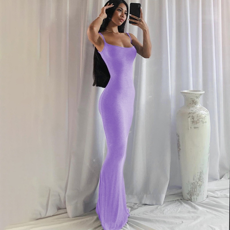 2023 European and American Kardashian skims replacement human peach pure desire slim peach hip suspender long fishtail skirt - Image 6