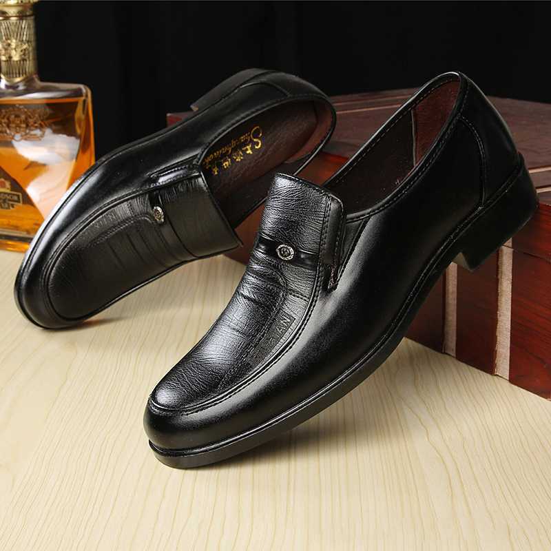 Autumn new men's business dress leather shoes work work office men's round toe leather shoes stall shoes wholesale - Image 3