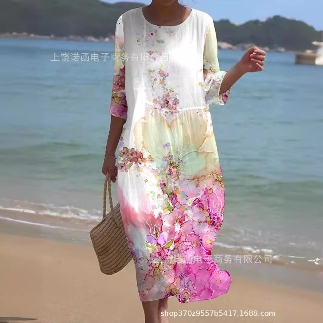 Women's Printed Long-Sleeve Dress - Image 3