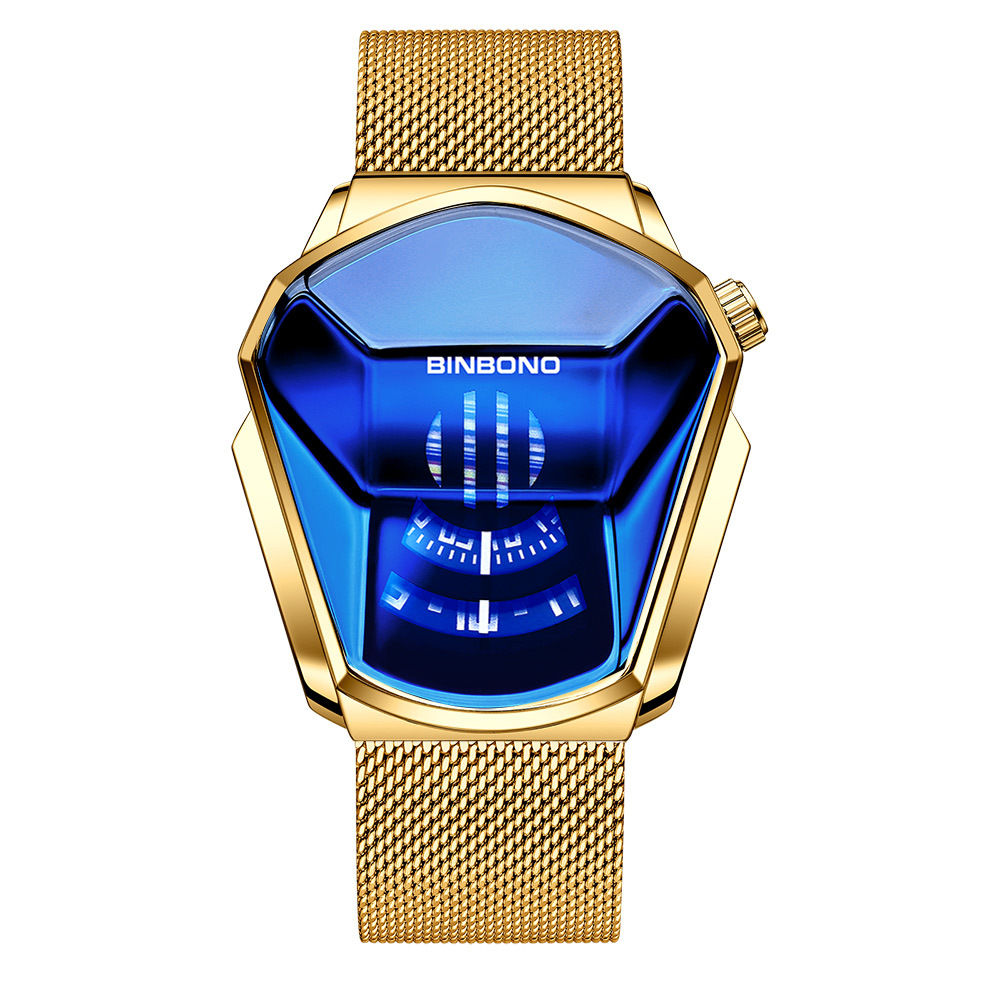Cross-border shrimp skin men's watch trend shopee watch style locomotive concept watch men's live black technology watch - Image 12
